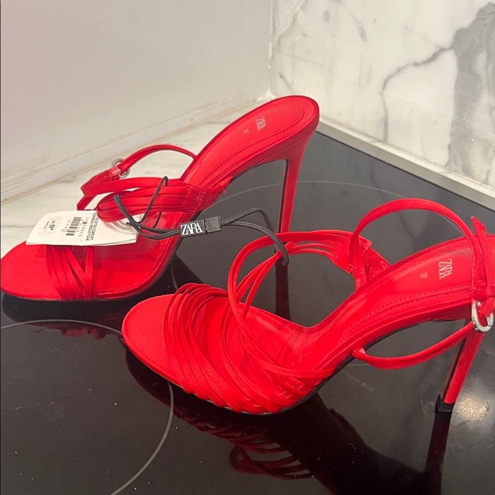 Zara Scarlet Strappy Heels